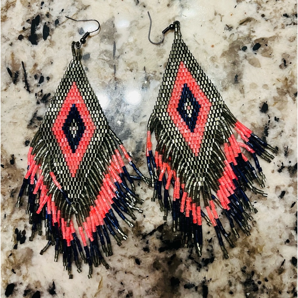 Beaded dangle earrings